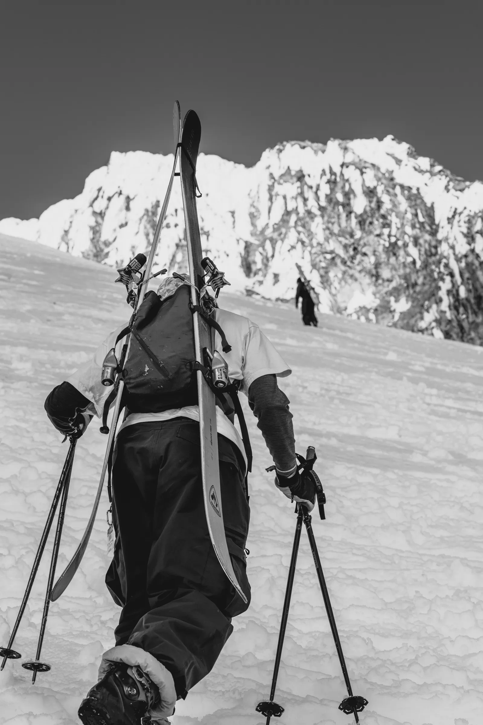 A camera setup on a snowy ridge